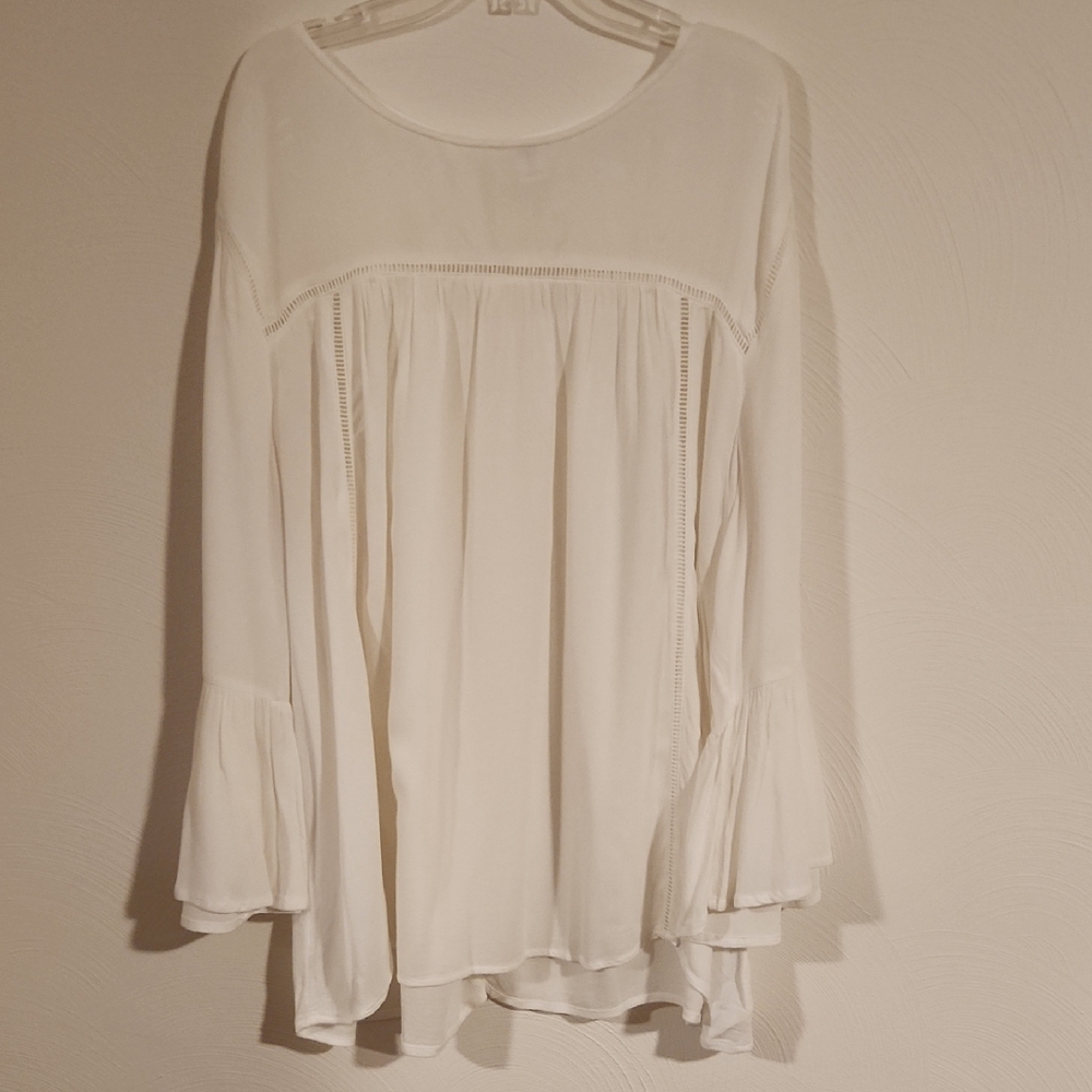 Old Navy White Blouse with Flared Sleeves